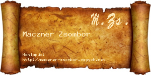 Maczner Zsombor névjegykártya